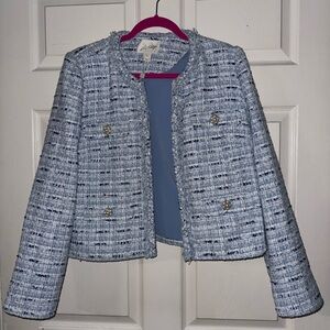 Lilly Pulitzer Kavita Boucle Sky Blue Tweed Jacket 14
